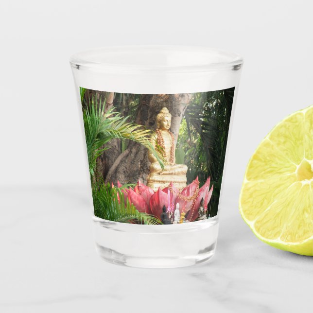 Copo De Shot sitzender asiatischer bunter buddha (Frente)