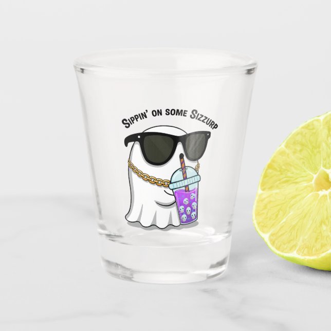 Copo De Shot Sizzurp Ghost Shot Glass – Funny Cute Ghost  (Frente)