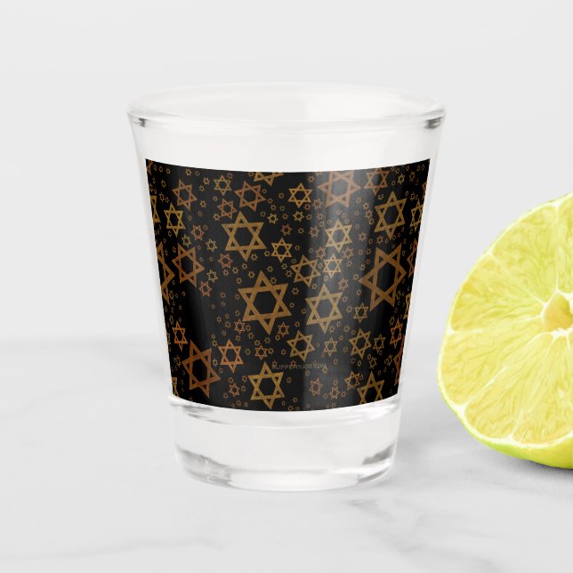Copo De Shot SlipperyJoe's Estrela de David temática de Hanukka (Frente)