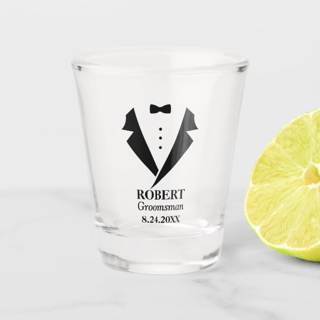 Copo De Shot Smoking Personalizado para Padrinhos (Frente)