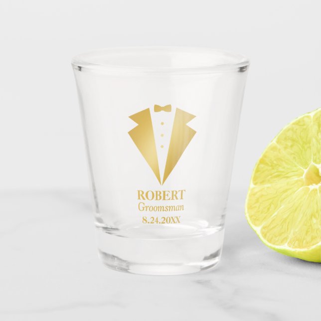 Copo De Shot Smoking Personalizado para Padrinhos (Frente)