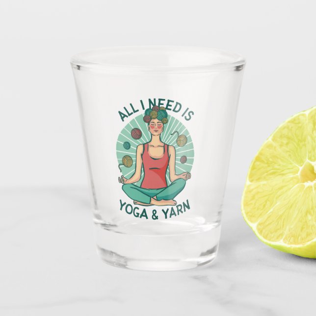 Copo De Shot Só preciso de Yoga e Yarne Phrase (Frente)