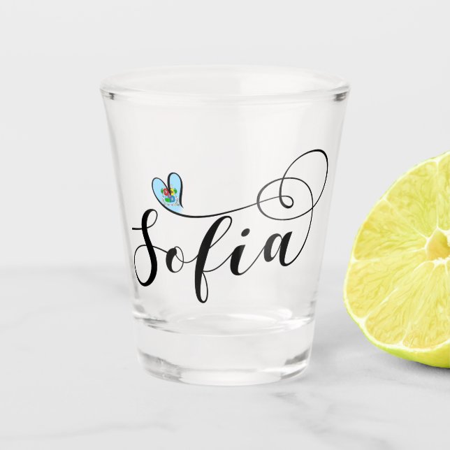 Copo De Shot Sofia Flag, I Heart Sofia, Bulgária (Frente)