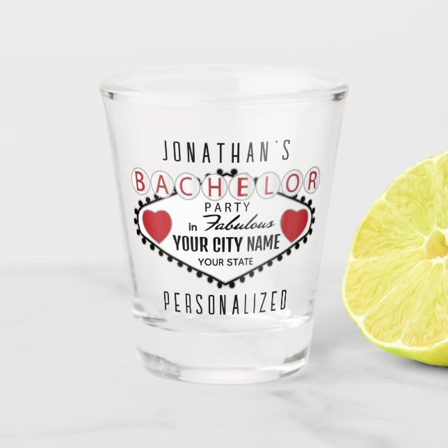Copo De Shot Solteiro - Estilo Vegas - Vermelho (Frente)