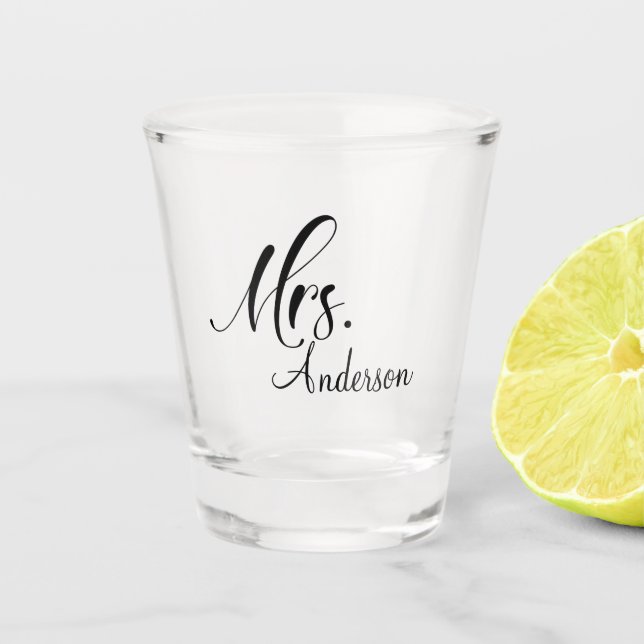 Copo De Shot Sr. Casal de casamento Script Add Name (Frente)