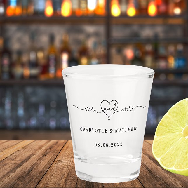 Copo De Shot Sr. festa de casamento recém-casados (Criador carregado)