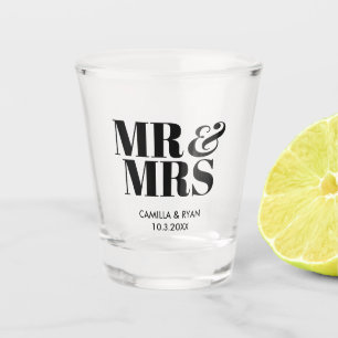 Copo De Shot Sr. & Sra. Personalizada Para O Casamento Favorece