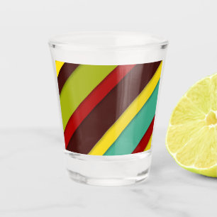 Copo De Shot Stripes Diagonais Multicolorido
