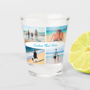 Copo De Shot Sua Colagem de Fotografias Shot Glass com Texto Pe