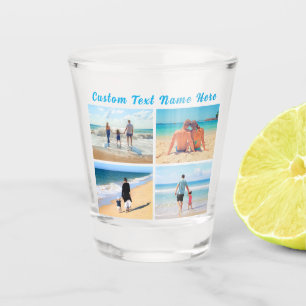 Copo De Shot Sua Colagem de Fotografias Shot Glass Oferta e Tex