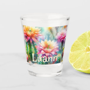Copo De Shot Suculentas Cactáceas Floridas Personalizadas em Aq