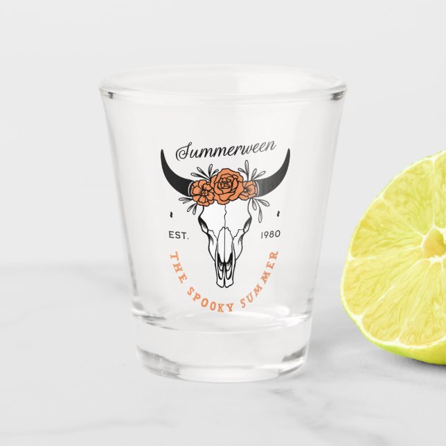 Copo De Shot Summerween spooky summer halloween party skull (Frente)