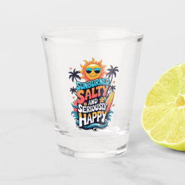 Copo De Shot Sunburned Salty and Happy – Retro Beach Vibes