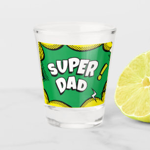 Copo De Shot "Super Pai" Cartaz Colorido de Pop