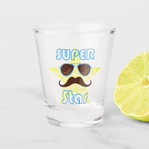 Copo De Shot Super Star de óculos de sol e bigode