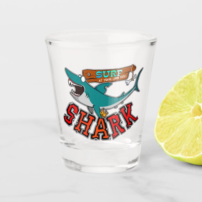 Copo De Shot Surf with the shark (Frente)
