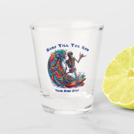 Copo De Shot Surfista Colorida do Esqueleto