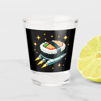 Copo De Shot Sushi Spaceship Pixel Art Voando Sushi Roll Design