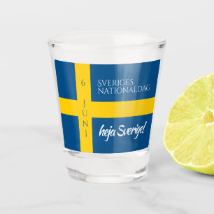 Copo De Shot Sveriges Nationaldag Bandeira do Dia Nacional da S