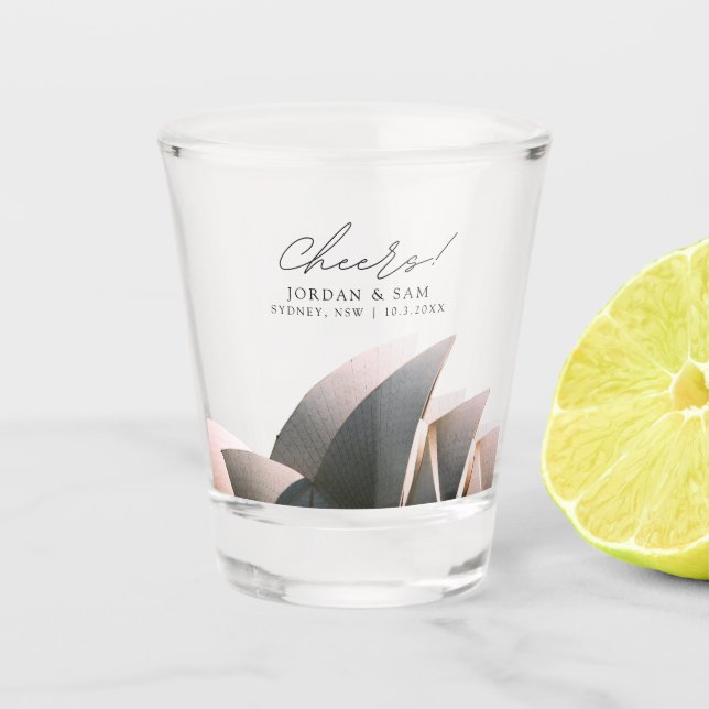 Copo De Shot Sydney Opera House Casamento Favor Cheers Shot Gla (Frente)