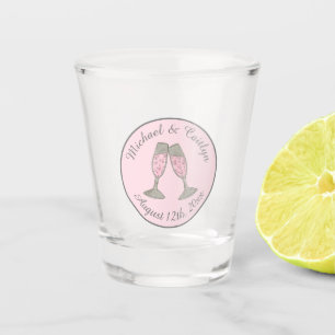 Copo De Shot Taças de Champanhe Rosa Casamento Chá de Noiva