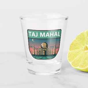 Copo De Shot Taj Mahal India Viagem Art Vintage