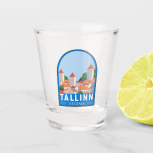 Copo De Shot Tallinn Estônia Retro Viagem Art Vintage