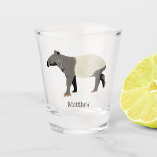 Copo De Shot Tapiro Malaio ou Asiático Ilustrado Personalizado
