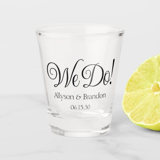 Copo De Shot Taque de Vidro para Casamento (Frente)