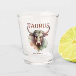Copo De Shot Taurus, sigla em inglês de Bull Watercolor Zodiac,