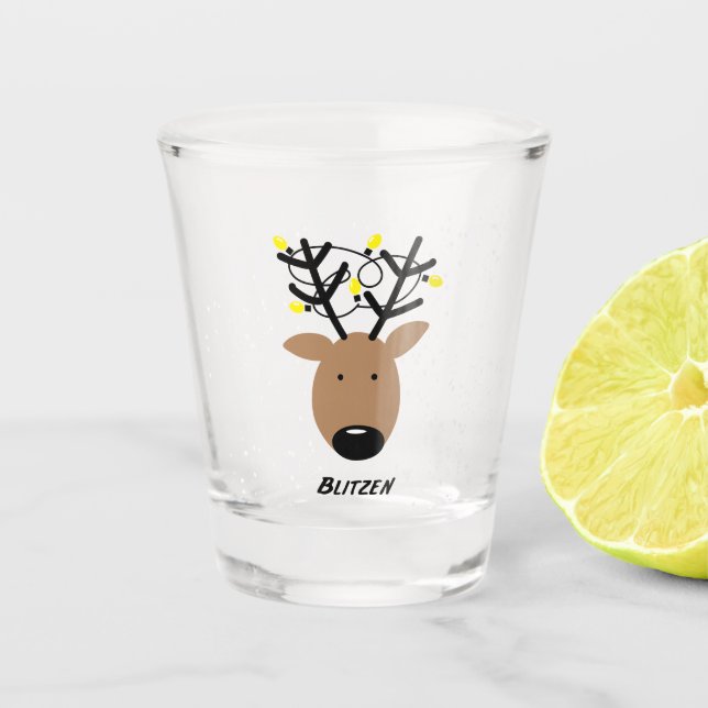 Copo De Shot Team Reindeer - Blitzen (Frente)