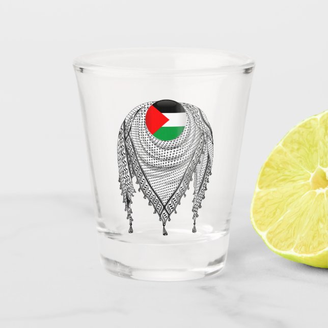 Copo De Shot Tecido Tradicional do Keffiyeh Scarf Palestino (Frente)