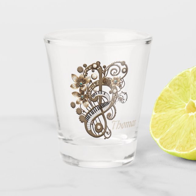 Copo De Shot Teclado de piano inclinado. (Frente)