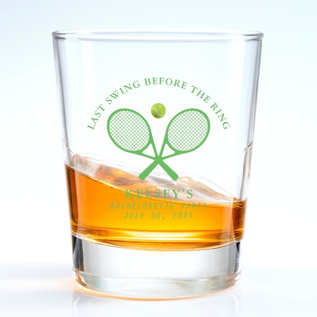 Copo De Shot Tênis Solteira Último Balanço Antes do Anel (Tennis Bachelorette Last Swing Before the Ring Shot Glass
)