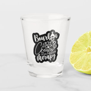 Copo De Shot terapia barata bourbon word art engraçado