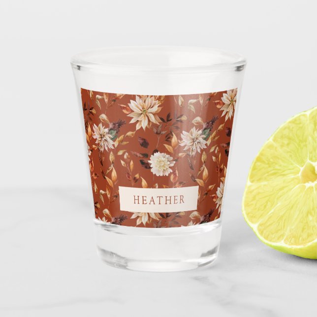 Copo De Shot Terracotta Floral Shot Glass (Frente)