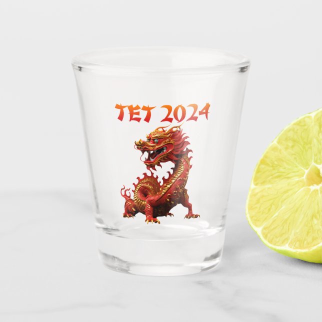 Copo De Shot Tet 2024 Year of the Dragon Vietnamese New Year (Frente)