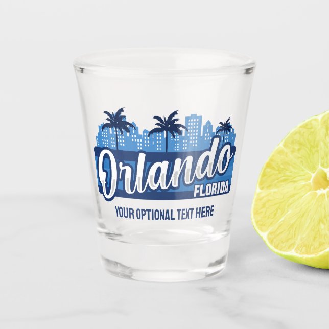 Copo De Shot Texto Personalizado Orlando Flórida (Frente)