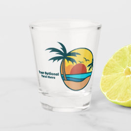 Copo De Shot Texto personalizado — Sunset de praia tropical