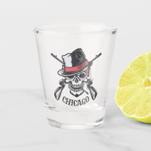 Copo De Shot Texto personalizado Vidro de dobra do Skull & Guns