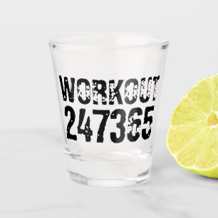 Copo De Shot Texto vestido e arranhado Workout 247365 preto
