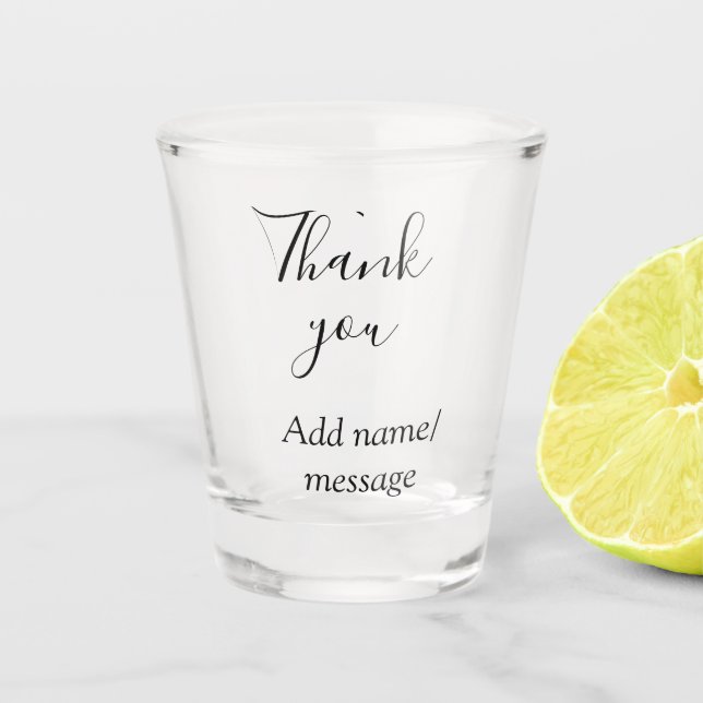 Copo De Shot Thank you add name message simple stylish calligra (Frente)