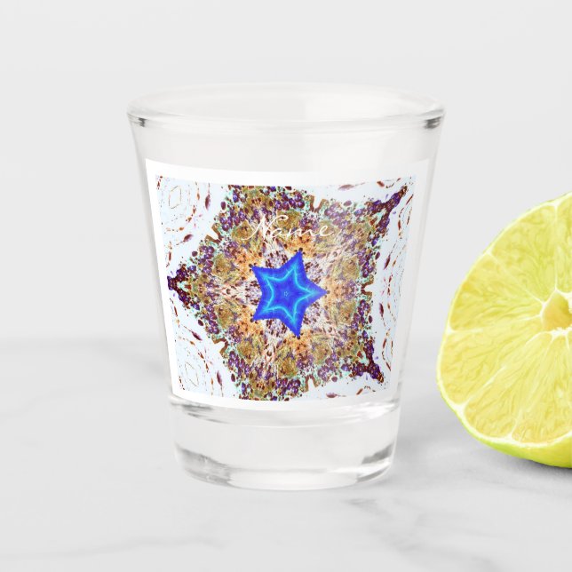 Copo De Shot Thunder_Cove do Cosmos Estrela Azul Groovy (Frente)