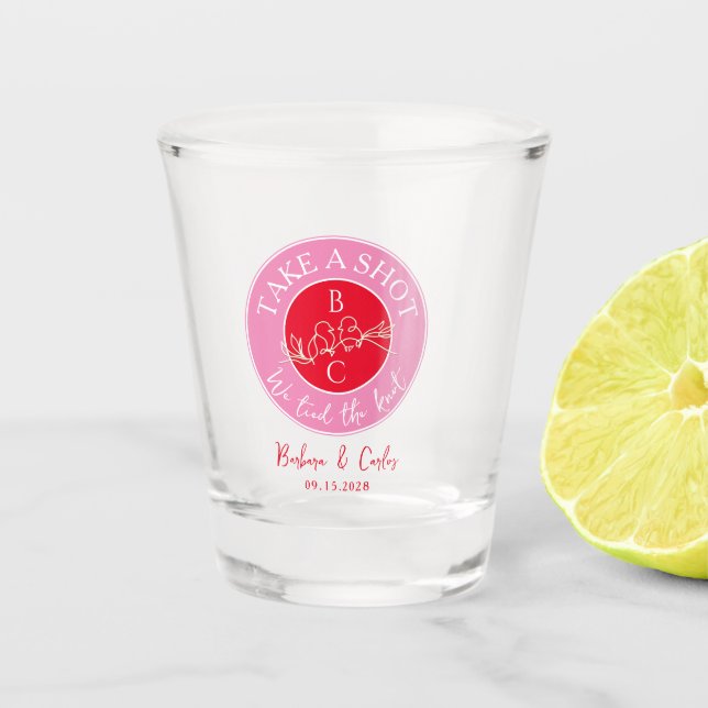 Copo De Shot Tied The Knot Wedding Shot Glass (Frente)
