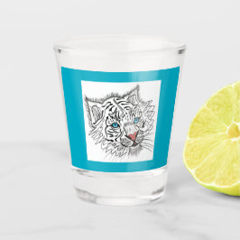 Copo De Shot Tigre de bebê de olhos azuis