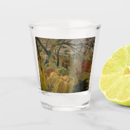 Copo De Shot Tigre surpreendido em uma tempestade tropical