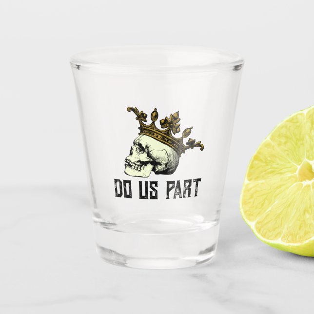 Copo De Shot Til Death Nos Parte Do Crânio Da Rainha Gótica Com (Frente)