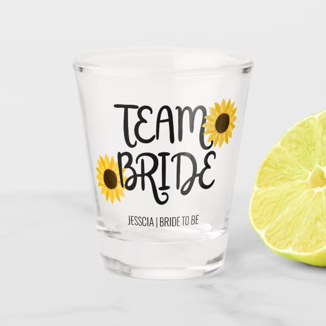 Copo De Shot Time Bride Sunflower Bachelorette Bridesmaid (Frente)