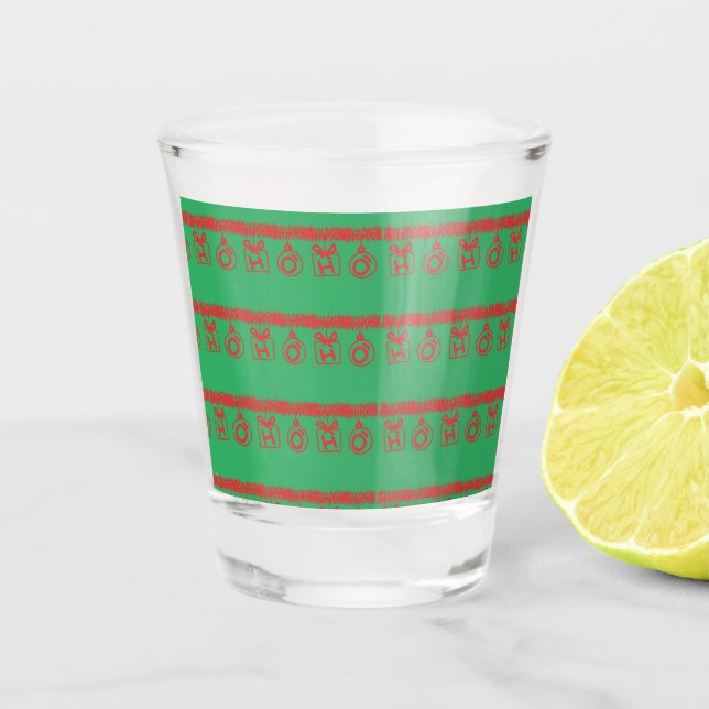 Copo De Shot Tinsel HO HO HO Red (Frente)