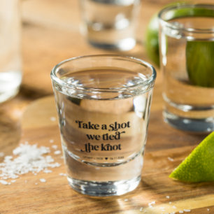Copo De Shot Tirar uma Foto Nós Amarramos o Casamento do Nó